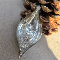 glasdråbe-spids-begge-ender-sølvfarvet-glas-julekugle-retro-julestads